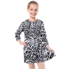 Maze Draw Kids  Quarter Sleeve Shirt Dress by MRTACPANS