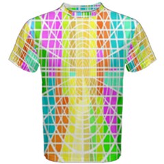 Abstract Squares Background Network Men s Cotton Tee by Sapixe