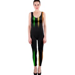 Neon Light Abstract Pattern Lines One Piece Catsuit