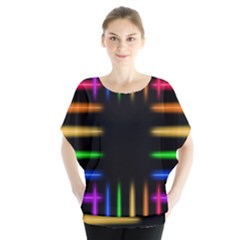 Neon Light Abstract Pattern Lines Blouse