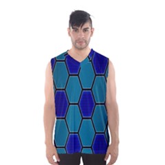 Hexagon Background Geometric Mosaic Men s Basketball Tank Top by Sapixe