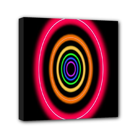 Neon Light Abstract Pattern Lines Mini Canvas 6  X 6  (stretched) by Sapixe