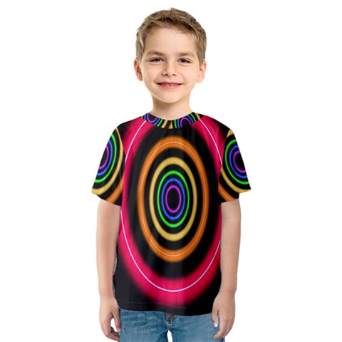 Neon Light Abstract Pattern Lines Kids  Sport Mesh Tee by Sapixe