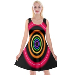 Neon Light Abstract Pattern Lines Reversible Velvet Sleeveless Dress by Sapixe