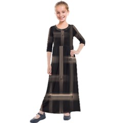 Metal Pattern Background Texture Kids  Quarter Sleeve Maxi Dress