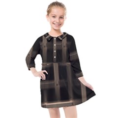 Metal Pattern Background Texture Kids  Quarter Sleeve Shirt Dress