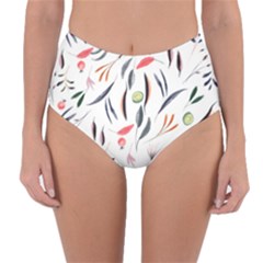 Watercolor Tablecloth Fabric Design Reversible High-waist Bikini Bottoms