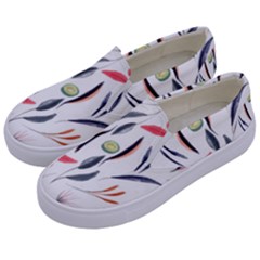 Watercolor Tablecloth Fabric Design Kids  Canvas Slip Ons