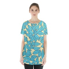 Leaves Dried Leaves Stamping Skirt Hem Sports Top by Sapixe
