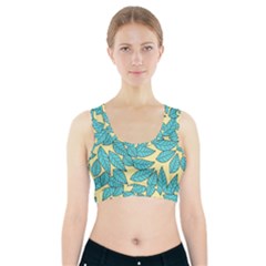 Leaves Dried Leaves Stamping Sports Bra With Pocket by Sapixe