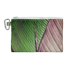 Leaf Banana Leaf Greenish Lines Canvas Cosmetic Bag (large) by Sapixe