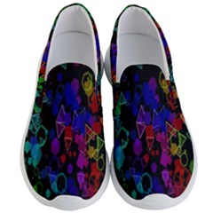 Rainbow Pattern Geometric Texture Men s Lightweight Slip Ons