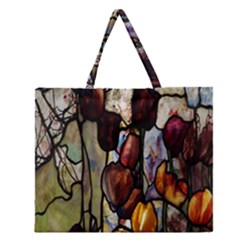 Tiffany Window Colorful Pattern Zipper Large Tote Bag by Sapixe