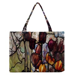 Tiffany Window Colorful Pattern Zipper Medium Tote Bag by Sapixe