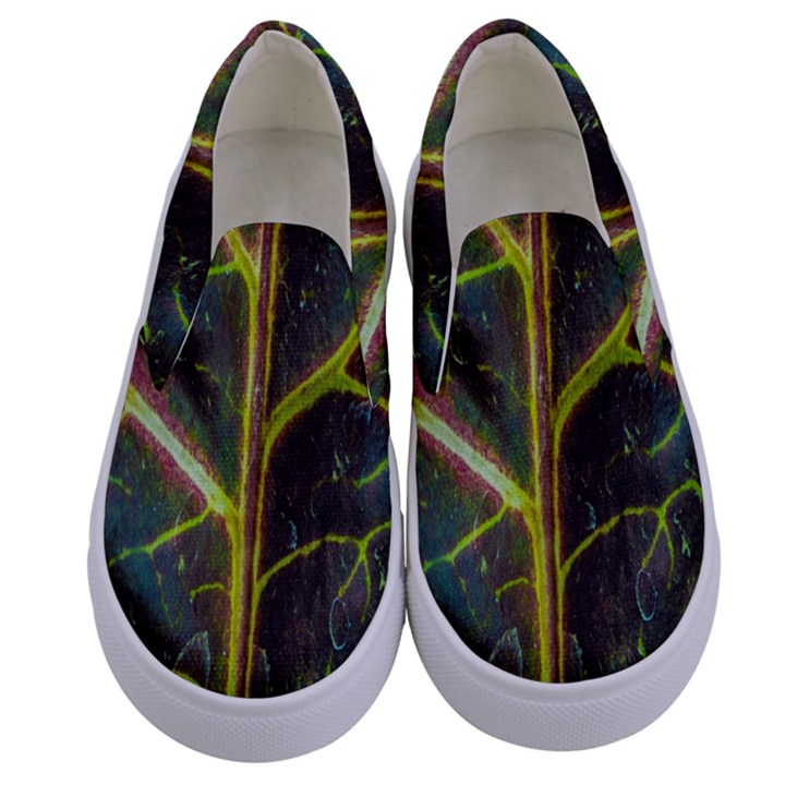 Leaf Abstract Nature Design Plant Kids  Canvas Slip Ons