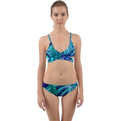 Leaves Tropical Palma Jungle Wrap Around Bikini Set by Sapixe