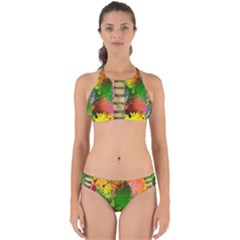 Embroidery Dab Color Spray Perfectly Cut Out Bikini Set