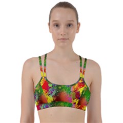 Embroidery Dab Color Spray Line Them Up Sports Bra by Sapixe
