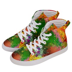 Embroidery Dab Color Spray Women s Hi-top Skate Sneakers