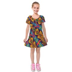 Background Abstract Texture Kids  Short Sleeve Velvet Dress