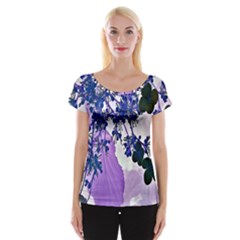 Blossom Bloom Floral Design Cap Sleeve Top by Sapixe