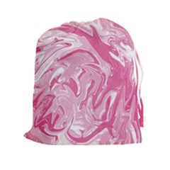 Pink Marble Painting Texture Pattern Drawstring Pouch (xxl)