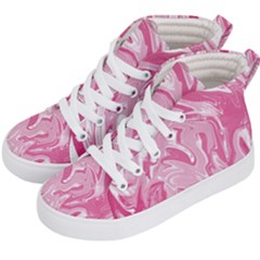 Pink Marble Painting Texture Pattern Kid s Hi-top Skate Sneakers