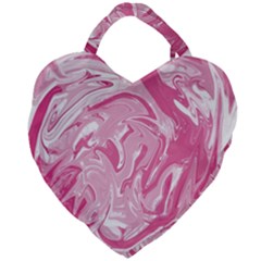 Pink Marble Painting Texture Pattern Giant Heart Shaped Tote