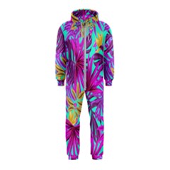 Tropical Greens Leaves Design Hooded Jumpsuit (kids)