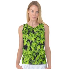 Green Hedge Texture Yew Plant Bush Leaf Women s Basketball Tank Top