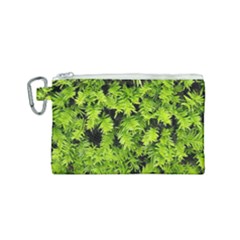 Green Hedge Texture Yew Plant Bush Leaf Canvas Cosmetic Bag (small) by Sapixe