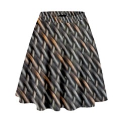 Rattan Wood Background Pattern High Waist Skirt by Sapixe