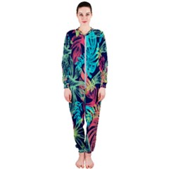 Leaves Tropical Picture Plant Onepiece Jumpsuit (ladies)  by Sapixe