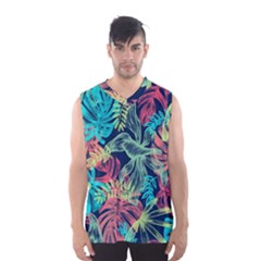 Leaves Tropical Picture Plant Men s Basketball Tank Top