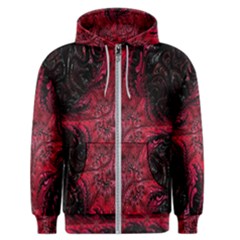 Wgt Fractal Red Black Pattern Men s Zipper Hoodie