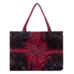 Wgt Fractal Red Black Pattern Medium Tote Bag