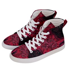 Wgt Fractal Red Black Pattern Men s Hi-top Skate Sneakers