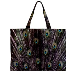 Background Peacock Feathers Zipper Mini Tote Bag