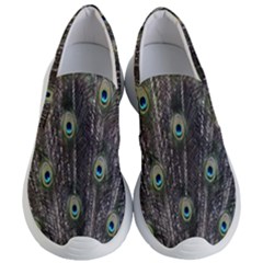 Background Peacock Feathers Women s Lightweight Slip Ons