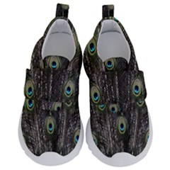 Background Peacock Feathers Velcro Strap Shoes by Sapixe