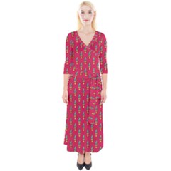 Tentacle Treat (gumdrop) Quarter Sleeve Wrap Maxi Dress by MissSmith