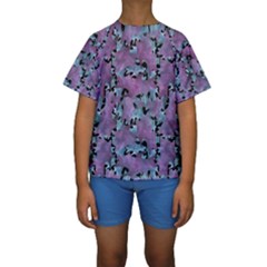 Modern Abstract Texture Pattern Kids  Short Sleeve Swimwear by dflcprints