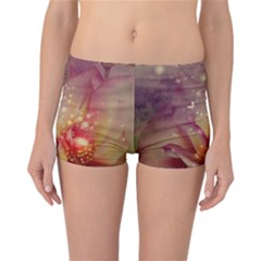 Wonderful Roses With Butterflies And Light Effects Reversible Boyleg Bikini Bottoms by FantasyWorld7