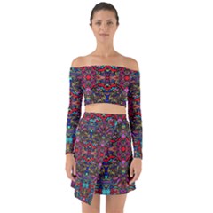 Color Maze Of Minds Off Shoulder Top With Skirt Set by MRTACPANS