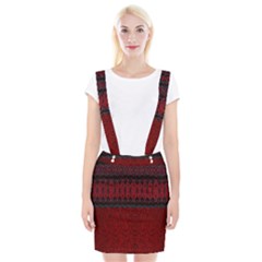 Crush Red Lace Two Patterns  Braces Suspender Skirt by flipstylezfashionsLLC