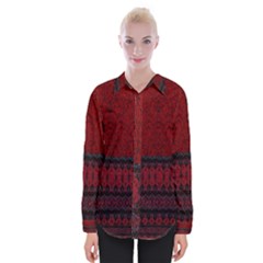 Crush Red Lace Two Pattern By Flipstylez Designs Womens Long Sleeve Shirt