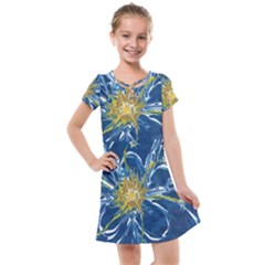 Blue Star Flower Kids  Cross Web Dress by lwdstudio