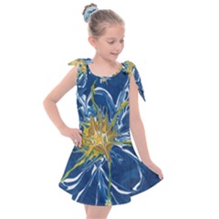 Blue Star Flower Kids  Tie Up Tunic Dress