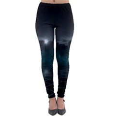 Skyline Night Star Sky Moon Sickle Lightweight Velour Leggings