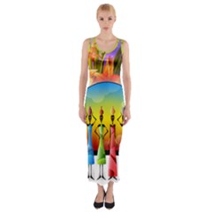 African American Women Fitted Maxi Dress by AlteredStates